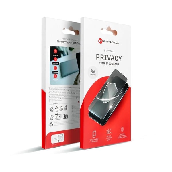 Forcell iPhone 13 hærdet glas Skærmbeskytter Privacy - Sort