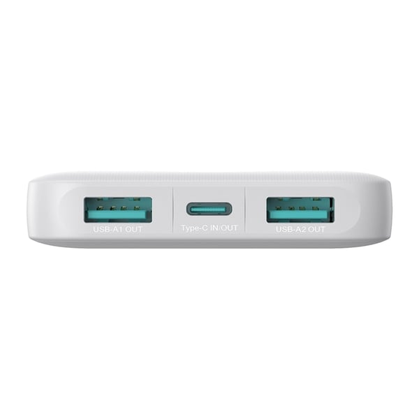 Joyroom Powerbank 10000mAh 2xUSB-A 1xUSB-C 2.4A - Hvid