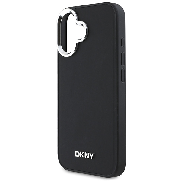 DKNY Mobilskal till iPhone 16 MagSafe Plain Silver Logo - Svart
