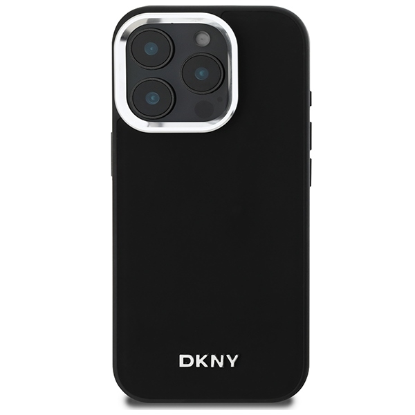 DKNY Mobilskal till iPhone 16 Pro MagSafe Plain Silver Logo - Svart