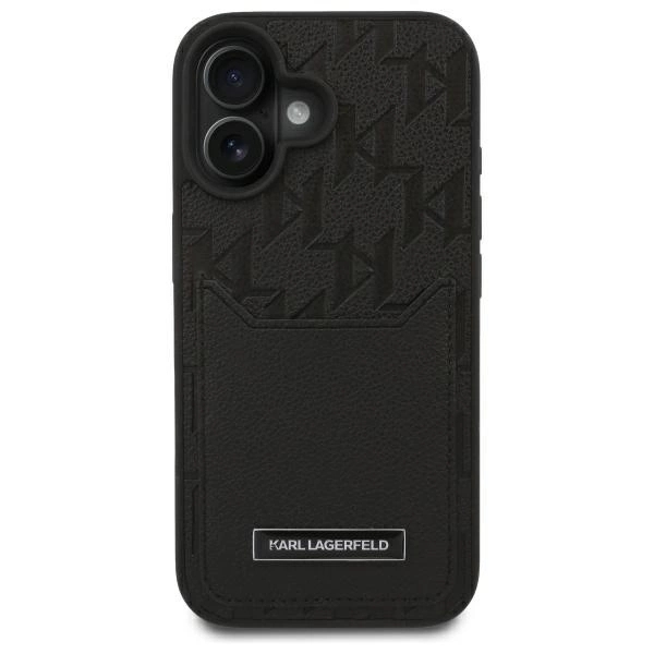 Karl Lagerfeld Mobilskal till iPhone 16 Korthållare Monogram - Svart