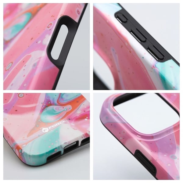 Forcell MagSafe Mirage -kuori iPhone 16 Prolle - Pinkki Marmori