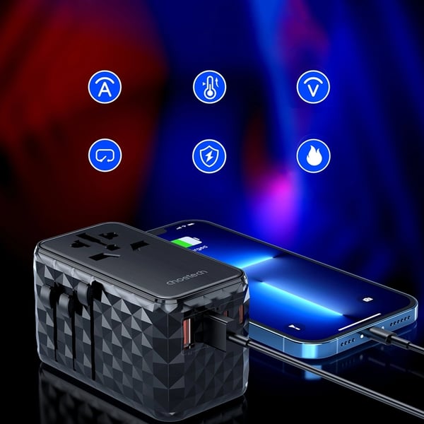 Choetech Reseadapter 100W 2xUSB-C 2xUSB-A - Svart