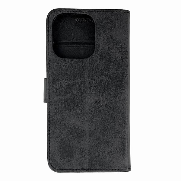 iPhone 16 Pro Plånboksfodral Läder - Svart
