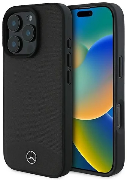 Mercedes Mobilskal till iPhone 16 Pro MagSafe Textured Plain Läder - Svart