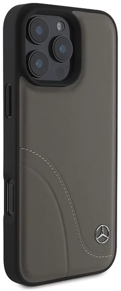 Mercedes Mobilskal till iPhone 16 Pro Max MB Curved Stitches - Brun