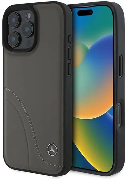 Mercedes Mobilskal till iPhone 16 Pro Max MB Curved Stitches - Brun