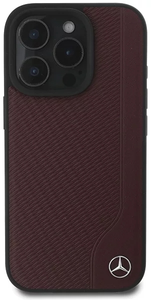 Mercedes Mobilskal till iPhone 16 Pro MagSafe Wood Imitation - Röd