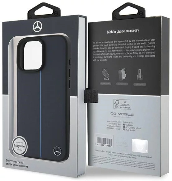 Mercedes Mobilskal till iPhone 16 Pro Max MagSafe MB Blå Line - Navy