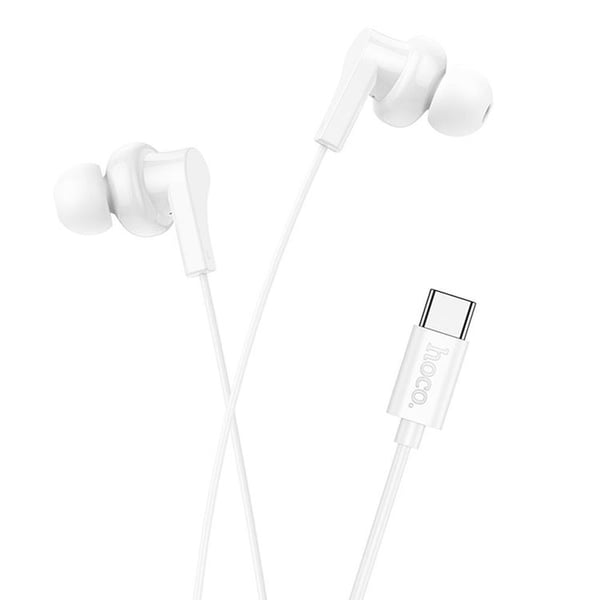 HOCO Kablede Hovedtelefoner USB-C Kabel 1.2m Mikrofon M114 Hvid