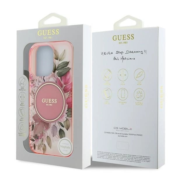 Guess Mobilskal till iPhone 16 Pro Max MagSafe IML Flower & Tonal Circle
