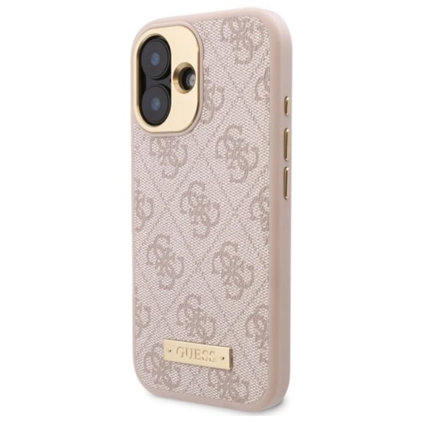 Guess Mobilskal till iPhone 16 MagSafe 4G Logo Plate - Rosa
