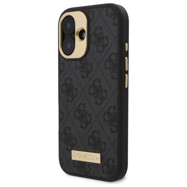 Guess Mobilskal till iPhone 16 Plus MagSafe 4G Logo Plate - Svart