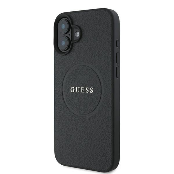 Guess Mobilskal till iPhone 16 Magsafe Grained Ring - Svart