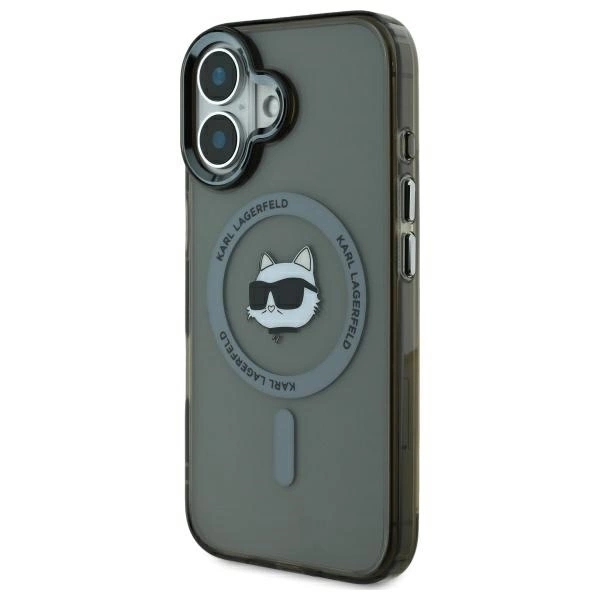 Karl Lagerfeld Mobilskal till iPhone 16 Pro MagSafe IML Metal Choupette Head