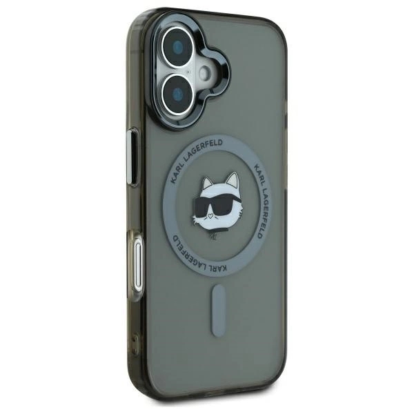 Karl Lagerfeld Mobilskal till iPhone 16 Pro MagSafe IML Metal Choupette Head
