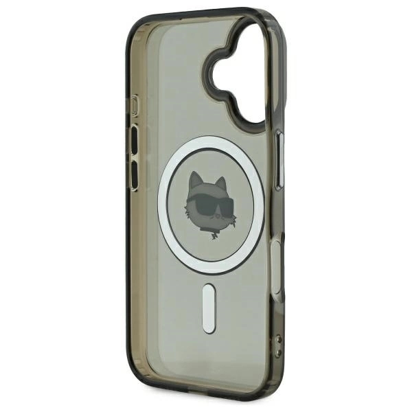 Karl Lagerfeld Mobilskal till iPhone 16 Pro MagSafe IML Metal Choupette Head