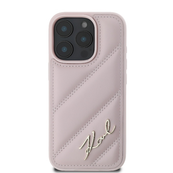 Karl Lagerfeld Mobilskal till iPhone 16 Quilted Signature - Rosa