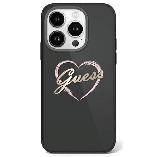 Guess Mobilskal till iPhone 16 Pro Max IML Heart - Svart