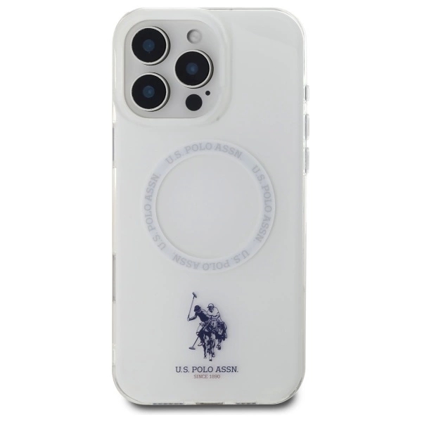 US Polo Mobilcover til iPhone 16 Pro MagSafe IML Ring - Hvid