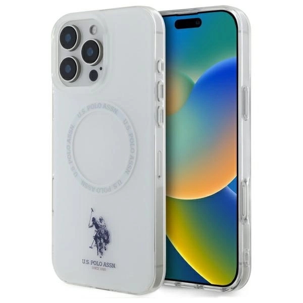 US Polo Mobilskal till iPhone 16 Pro Max MagSafe IML Ring - Vit