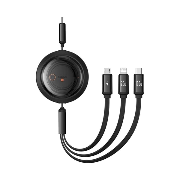 Baseus 3in1 USB-C–USB-C/Lightning/Micro-USB 100W 1,1 m kaapeli