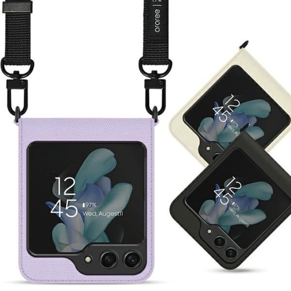Araree-puhelinkotelo Galaxy Z Flip 5 Canvas Diary - Violetti