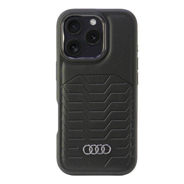 Audi Mobilskal till iPhone 16 Pro MagSafe Syntetiskt Läder - Svart