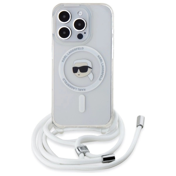 Karl Lagerfeld Mobilskal till iPhone 16 Pro MagSafe Crossbody IML Karl Head
