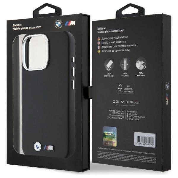 BMW Mobilskal till iPhone 16 Pro Smooth Full Wrapped Metal - Svart
