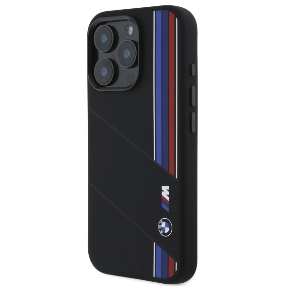 BMW Mobilskal till iPhone 16 Pro MagSafe Silikon Cut Tricolor Lines
