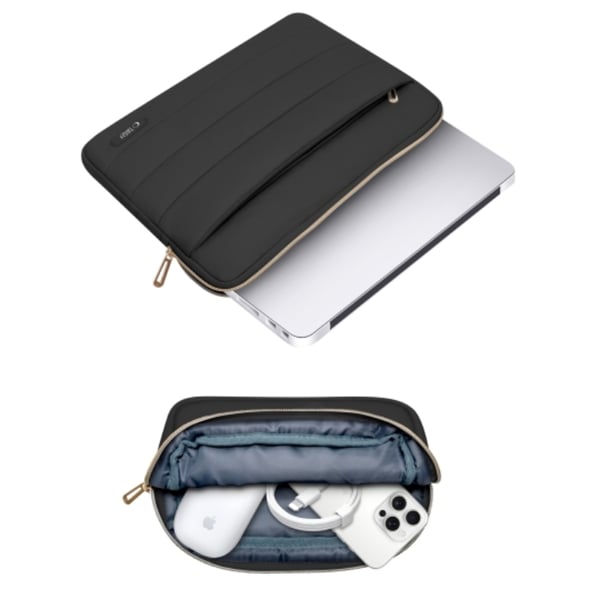 Tech-Protect Laptop 15-16\" Tietokonekotelo Puffy - Musta