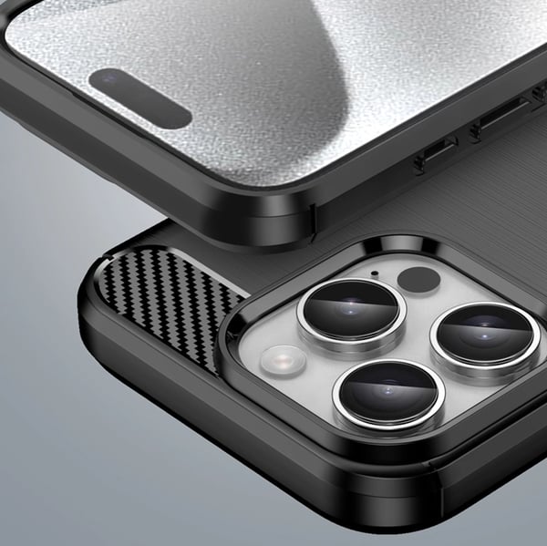Mobilskal till iPhone 16 Pro Max Silikon Carbon - Svart