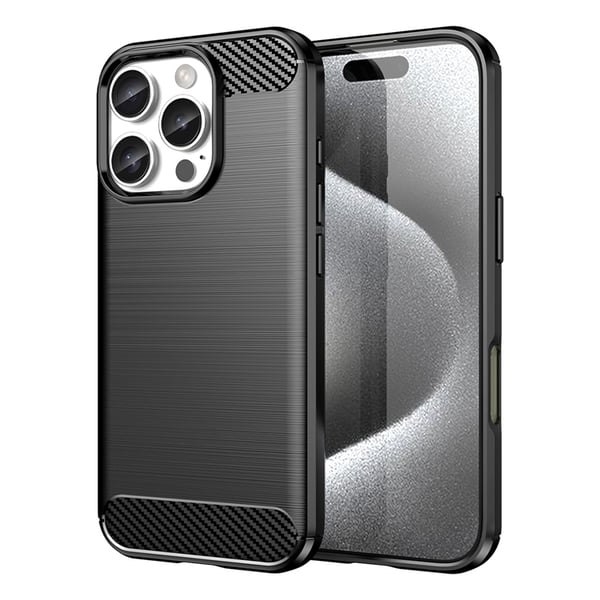 Mobilskal till iPhone 16 Pro Max Silikon Carbon - Svart