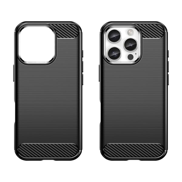 Mobilskal till iPhone 16 Pro Max Silikon Carbon - Svart