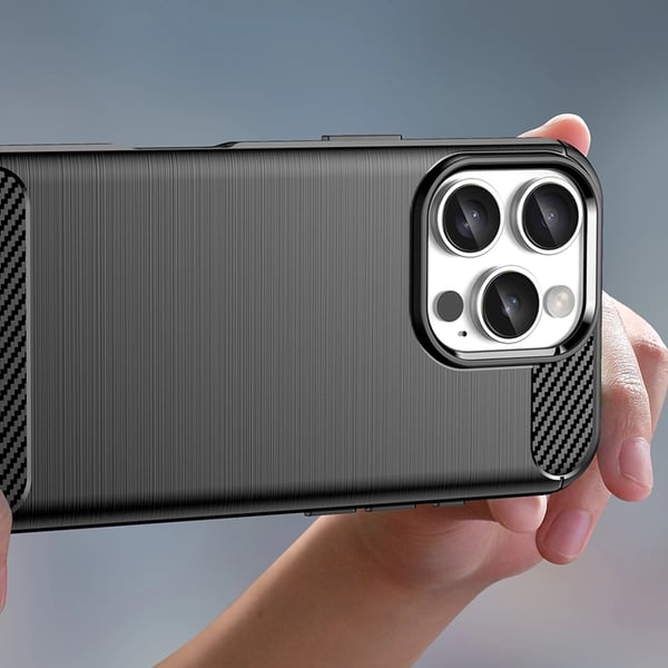 Mobilskal till iPhone 16 Pro Max Silikon Carbon - Svart