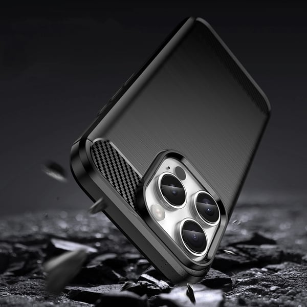 Mobilskal till iPhone 16 Pro Max Silikon Carbon - Svart