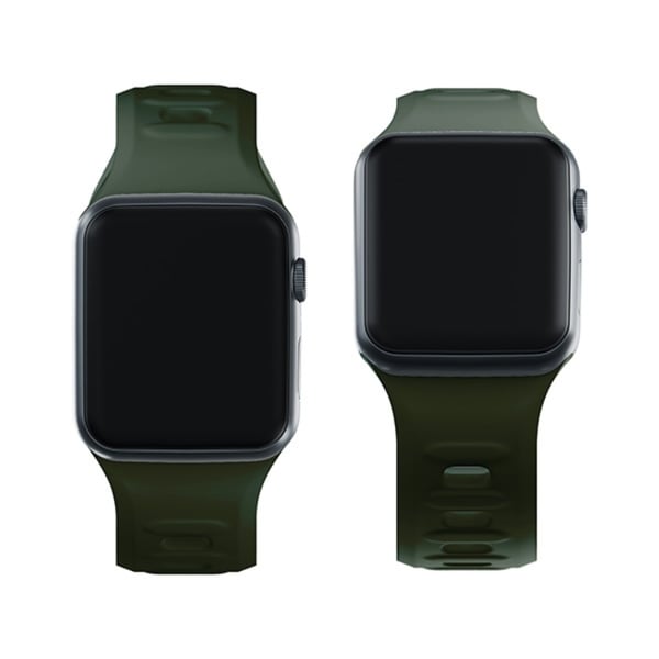 3mk Apple Watch (42/44/45/49mm) Armband Silikon - Mörkgrön