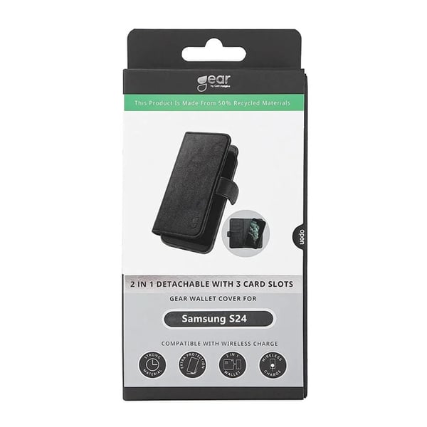GEAR Galaxy S24 5G Plånboksfodral 2in1 - Svart