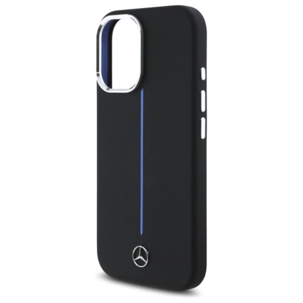 Mercedes Mobilskal till iPhone 16 MagSafe Silikon Blå Stripe - Svart