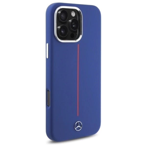 Mercedes Mobilskal till iPhone 16 Pro Max MagSafe Silikon Röd Stripe - Blå