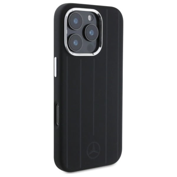 Mercedes Mobilskal till iPhone 16 Pro Max MagSafe Silikon Vertical Stripes Svart