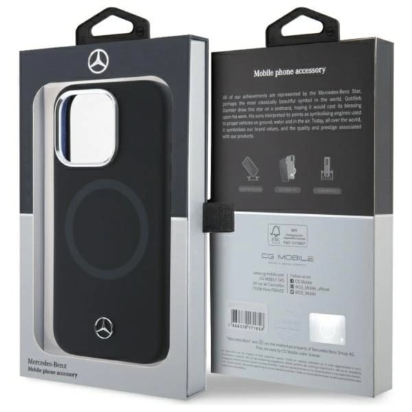 Mercedes Mobilskal till iPhone 16 Pro Max MagSafe Silikon Tonal Logo - Svart