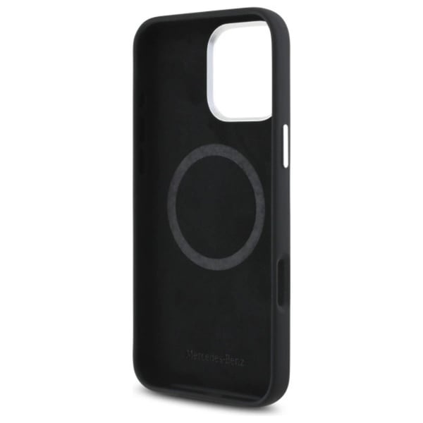 Mercedes Mobilskal till iPhone 16 Pro Max MagSafe Silikon Wood Pattern - Svart