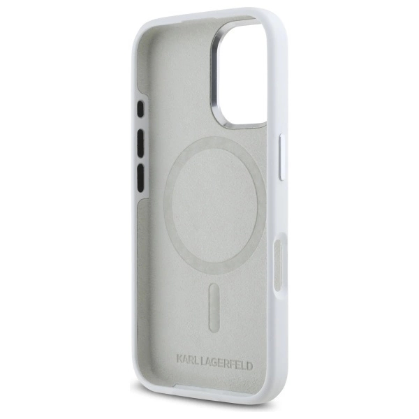 Karl Lagerfeld Mobilskal till iPhone 16 MagSafe Shadow Metal Initial - Vit