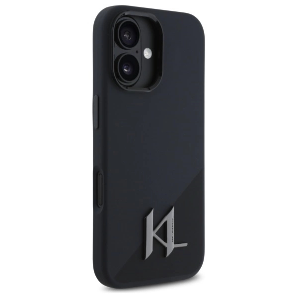 Karl Lagerfeld Mobilskal till iPhone 16 MagSafe Shadow Metal Initial - Svart