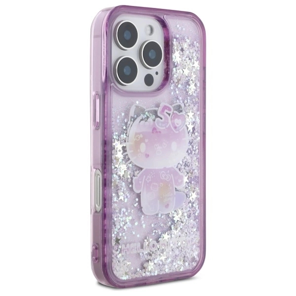 Hello Kitty Mobilskal till iPhone 16 Pro Max Liquid Glitter 50TH Anniversary