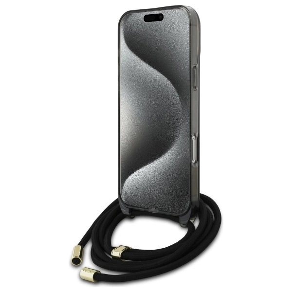 Guess Mobilskal till iPhone 16 Pro Max MagSafe Crossbody Cord Script - Svart