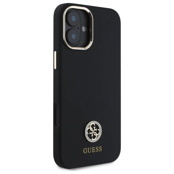 Guess Mobilskal till iPhone 16 Silikon Logo Strass 4G - Svart