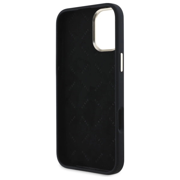 Guess Mobilskal till iPhone 16 Silikon Logo Strass 4G - Svart